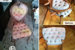 Chair-frame-back-leg-repair-and-reupholstery-with-tufting
